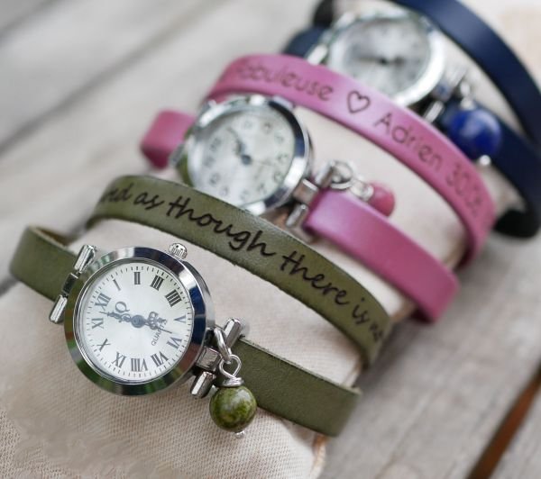 Relojes personalizables de cuero o corcho