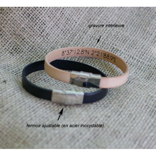 Pulsera de piel para comuni&oacute;n o bautizo personalizada con el nombre de pila 