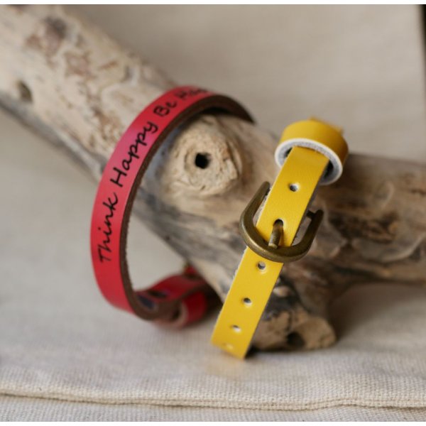 Pulsera de cuero grabada de una vuelta para personalizar mixta adulto ni&ntilde;o