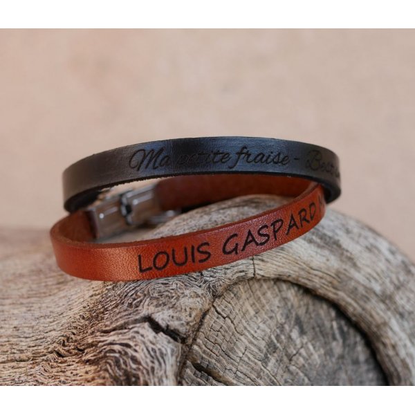 Pulsera de cuero mixto 9mm cierre ajustable