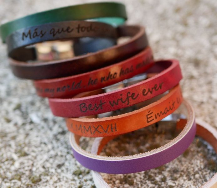 Pulsera de cuero mixto 9mm cierre ajustable