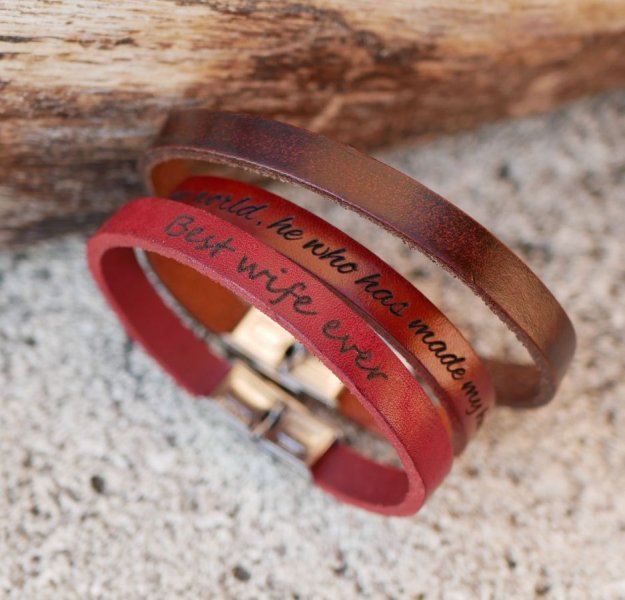 Pulsera de cuero mixto 9mm cierre ajustable