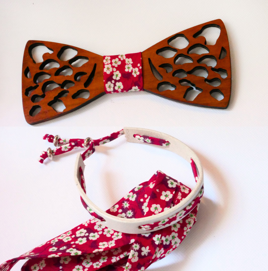 Pulsera Florâme con cinta liberty roja Misti sobre cuero blanco