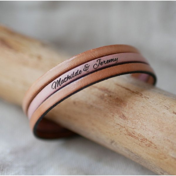 Pulsera brazalete tr&iacute;o de cuero para personalizar 