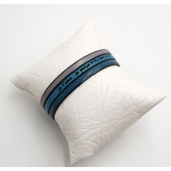 Pulsera brazalete tr&iacute;o de cuero para personalizar 