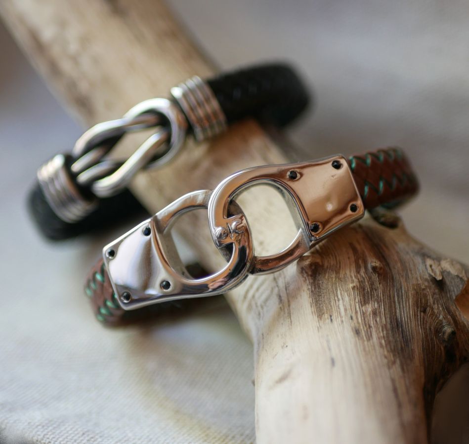 Pulsera de cuero trenzado color y tamaño a elegir
