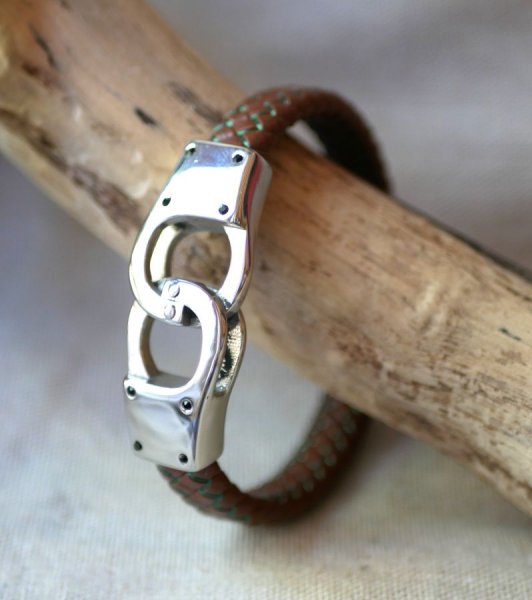 Pulsera de cuero trenzado color y tama&ntilde;o a elegir