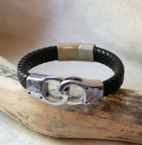 Pulsera de cuero trenzado color y tama&ntilde;o a elegir