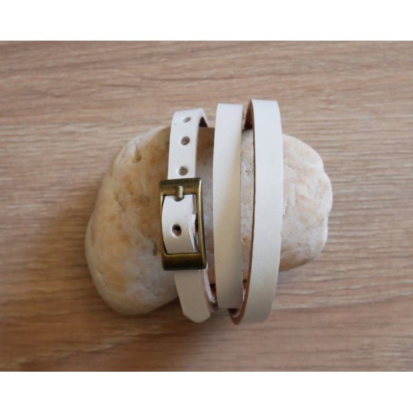 Pulsera mixta 3 vueltas en cuero color a elegir