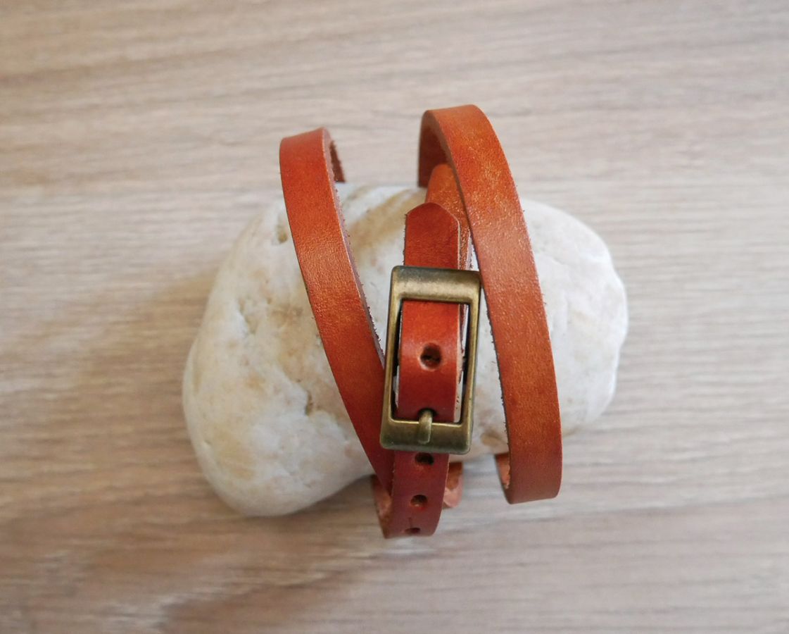 Pulsera mixta 3 vueltas en cuero color a elegir