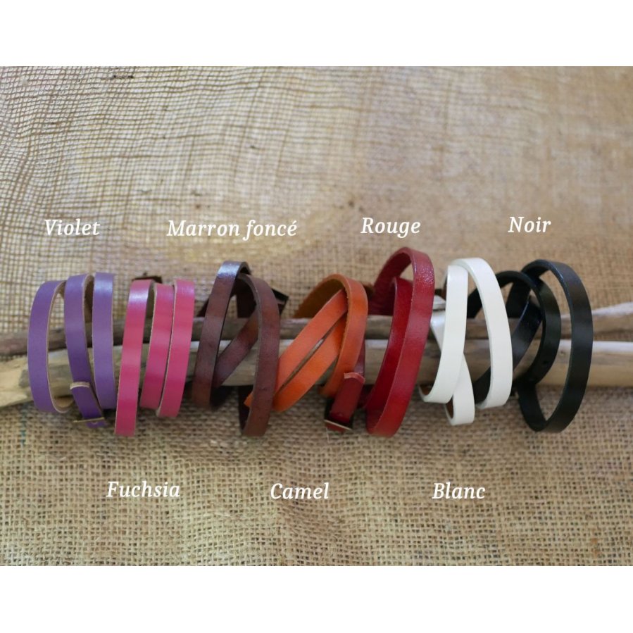 Pulsera mixta 3 vueltas en cuero color a elegir