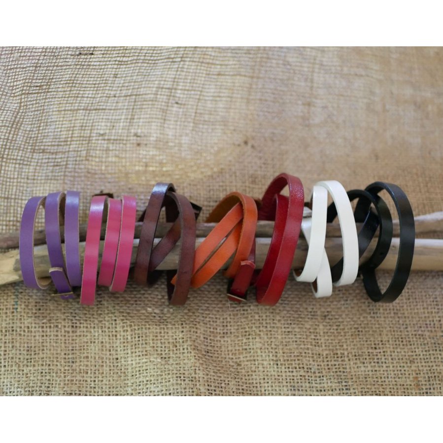 Pulsera mixta 3 vueltas en cuero color a elegir