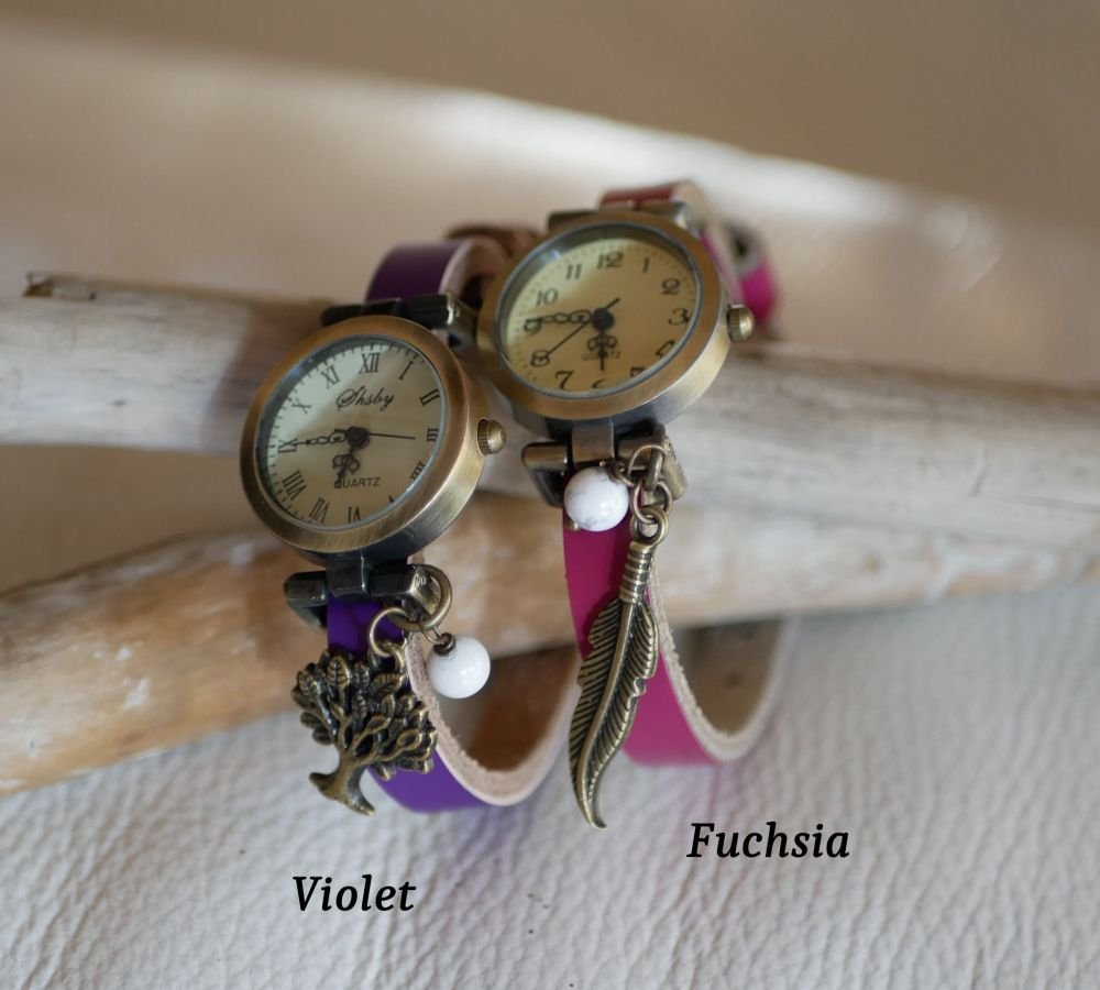 Reloj con brazalete de piel, totalmente personalizable 