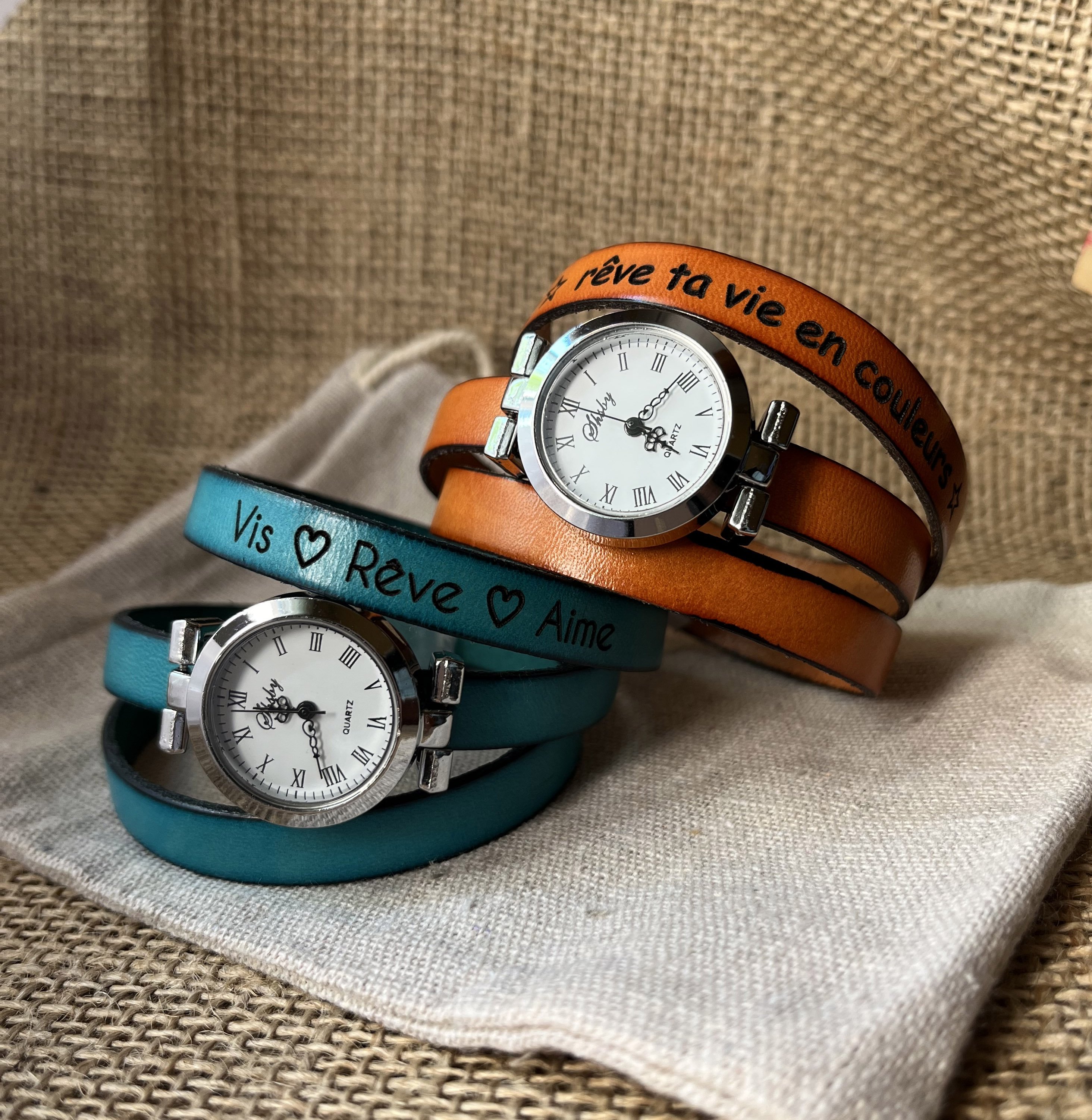 Reloj multigiro personalizable con esfera plateada 