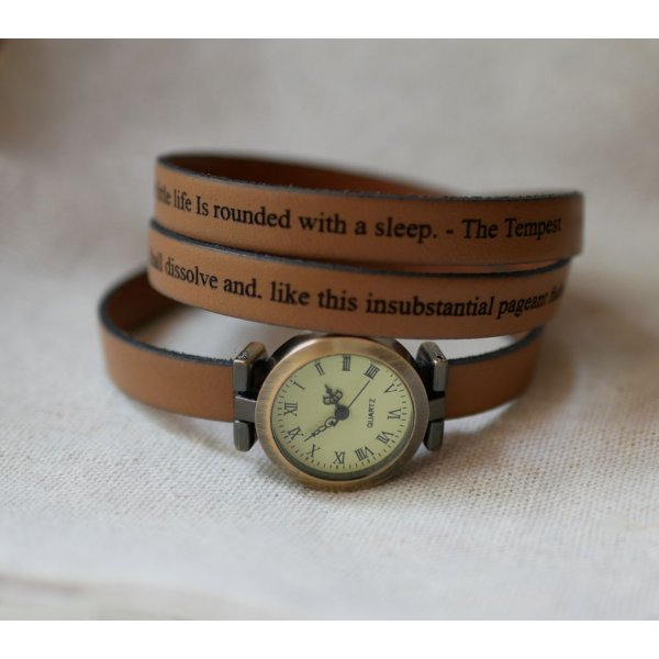 Reloj triple tour personalizable con esfera de bronce 