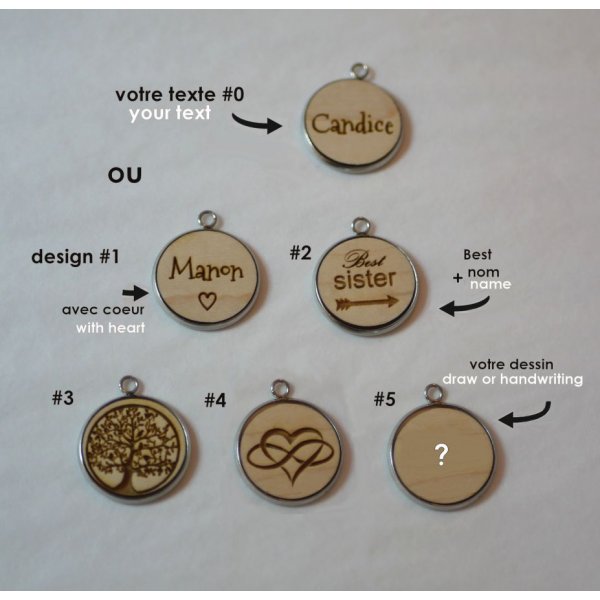 Reloj con cabuj&oacute;n de madera grabado y doble correa de piel 