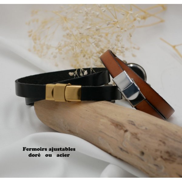 Reloj con esfera de bronce y correa de piel personalizable