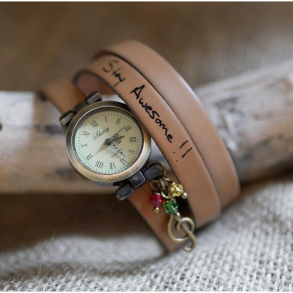 Reloj estilo Rasta Reggaeb con correa de piel cierre ajustable de 2 &oacute; 3 vueltas