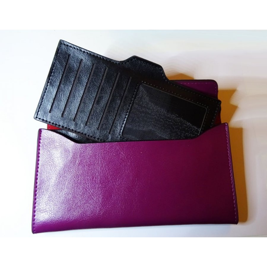 Cartera de piel morada para personalizar