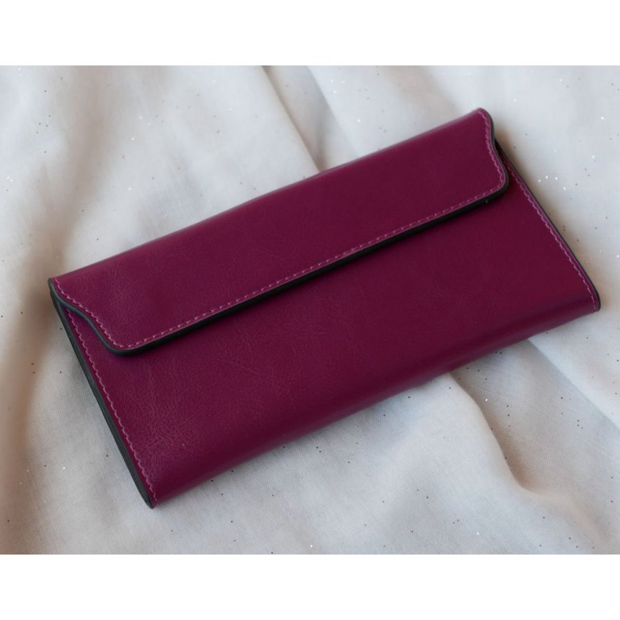 Cartera de piel morada para personalizar