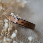 Pulsera de piel para comunión o bautizo personalizada con el nombre de pila 