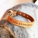 Pulsera para hombre en piel natural, grabada para personalizar 