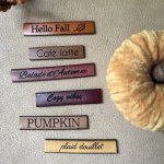 Ensemble stickers en cuir grav&eacute; th&egrave;me automne 