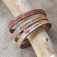 Pulsera de cuero personalizable para hombre elección de cierre 