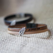 Pulsera dúo de cuero y espiga de trigo personalizable, boda de trigo hombre y mujer