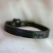 Pulsera de caballero de cuero negro grabado, personalizable