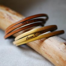 Pulsera de cuero de 3 vueltas personalizada para mujer