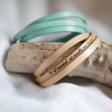 Pulsera de cuero para mujer, 3 vueltas, ancho medio